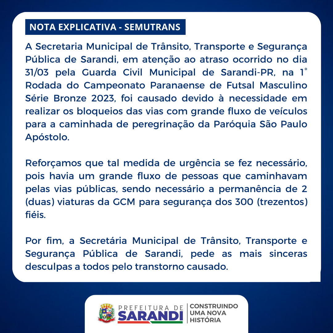 NOTA EXPLICATIVA - SEMUTRANS